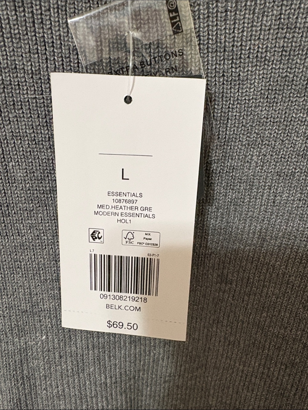 The Limited Gray Crewneck Puff-Sleeve Sweater - Picture 2 of 4